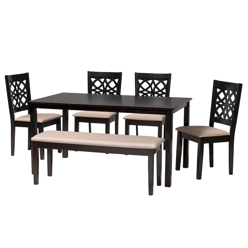 Abigail Modern styled Fabric and Wood Dining Set