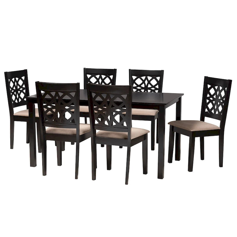Abigail Modern styled Fabric and Wood Dining Set