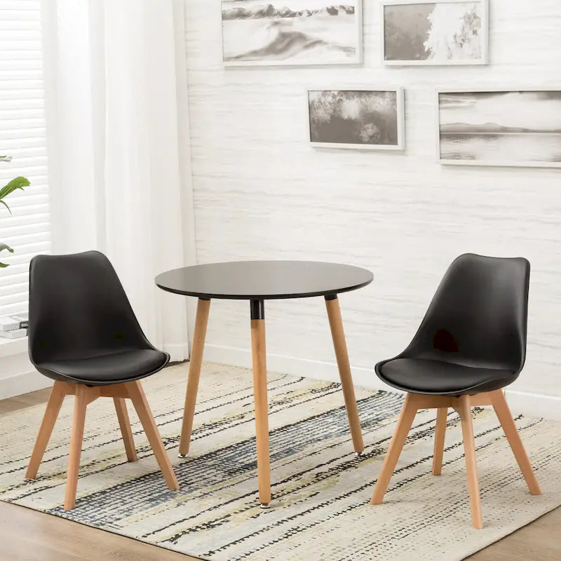 Dining Chairs Wooden Desk Chairs No Wheels Set of 2