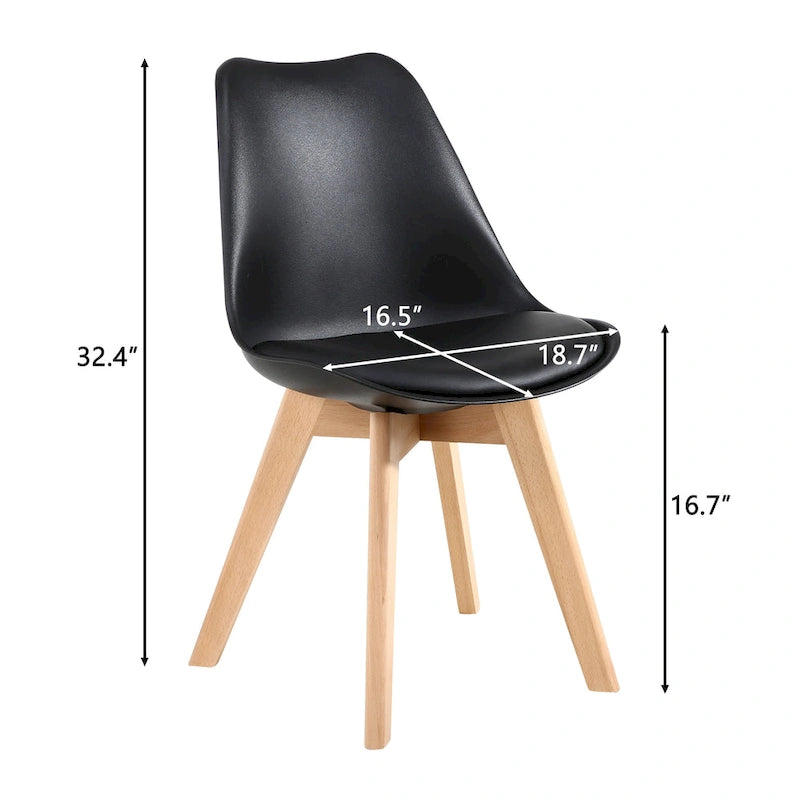 Dining Chairs Wooden Desk Chairs No Wheels Set of 2