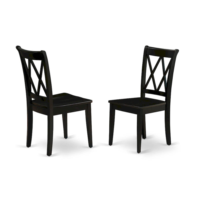 East West Furniture Dining Room Table Set Consist of a Rectangle Kitchen Table and Dining Chairs, Black (Pieces Option)