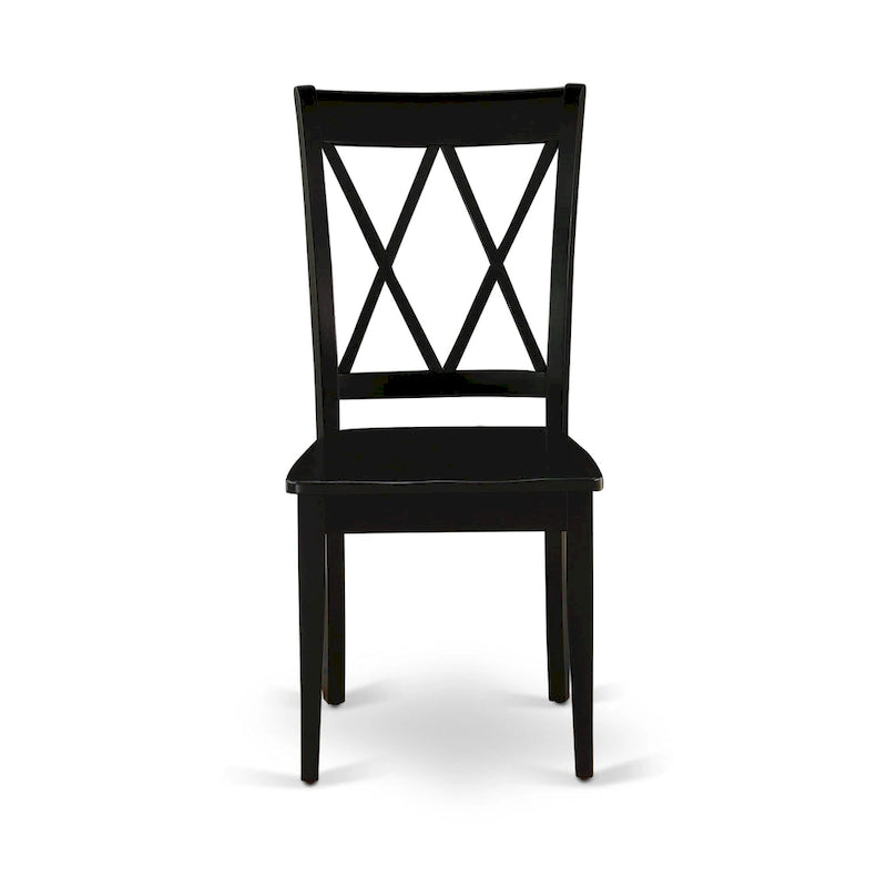 East West Furniture Dining Room Table Set Consist of a Rectangle Kitchen Table and Dining Chairs, Black (Pieces Option)