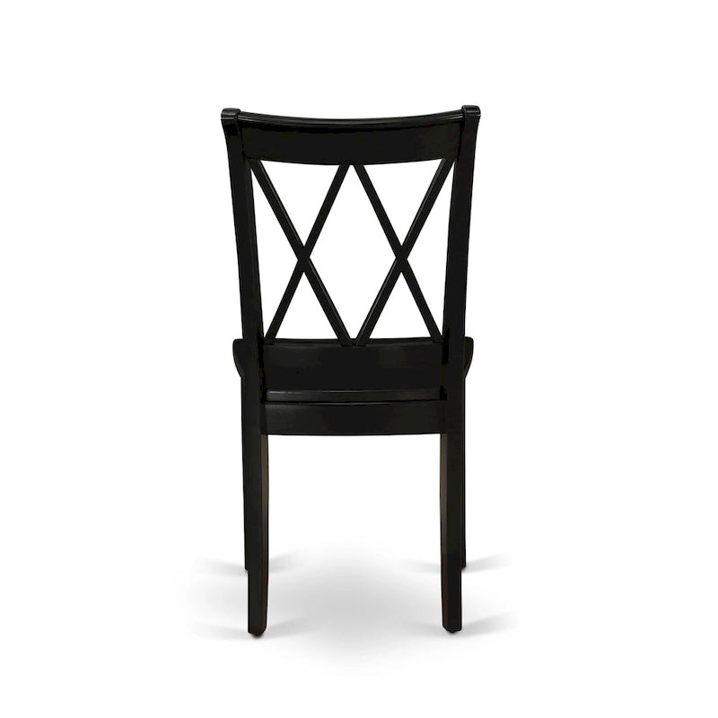 East West Furniture Dining Room Table Set Consist of a Rectangle Kitchen Table and Dining Chairs, Black (Pieces Option)