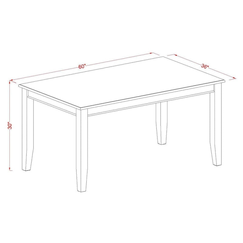 East West Furniture Dining Room Table Set Consist of a Rectangle Kitchen Table and Dining Chairs, Black (Pieces Option)