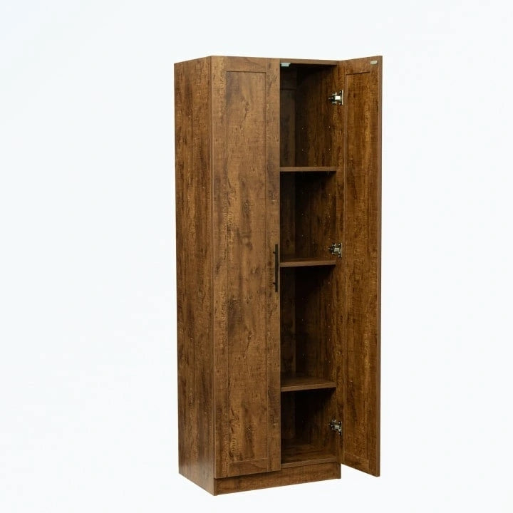 High wardrobe with 2 doors and 3 partitions