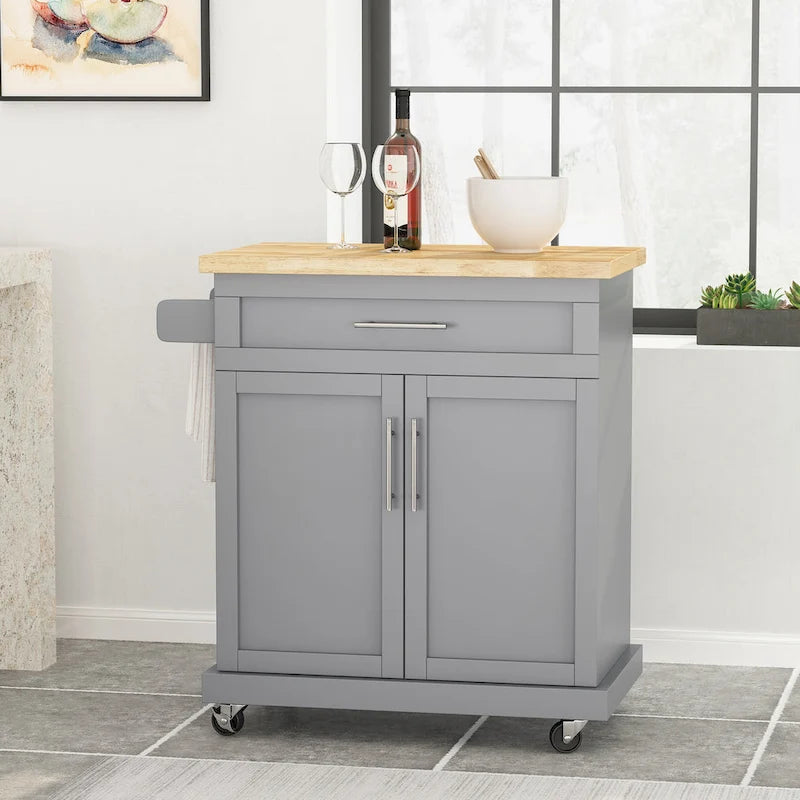 Batavia Indoor Kitchen Cart with Wheels by Christopher Knight Home
