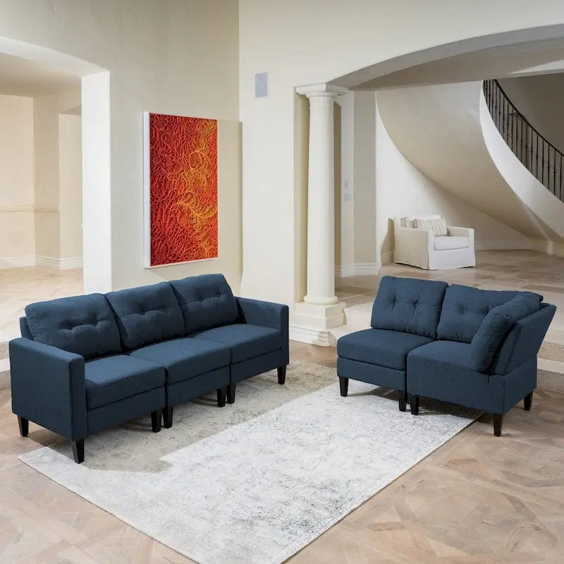 Emmie Mid-century Modern 5-piece Sectional Sofa Set by Christopher Knight Home