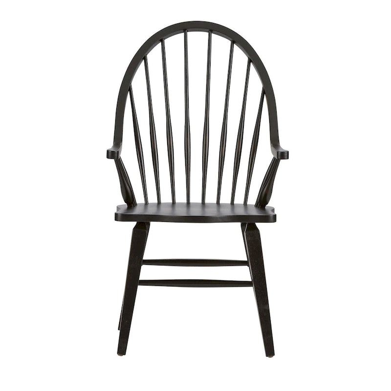 The Gray Barn Hearthstone Ridge Black Windsor Back Arm Chair