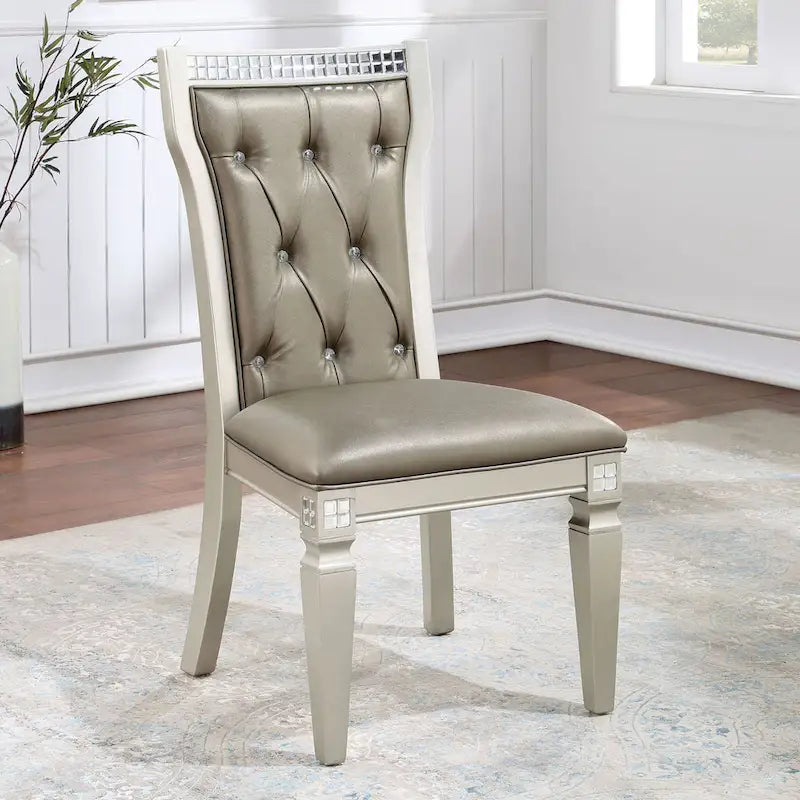 Medlee Glam Grey Wood 7-Piece Dining Table Set by Furniture of America