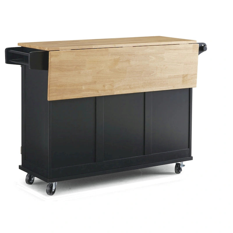 Homestyles Dolly Madison Black Wood Kitchen Cart - N/A