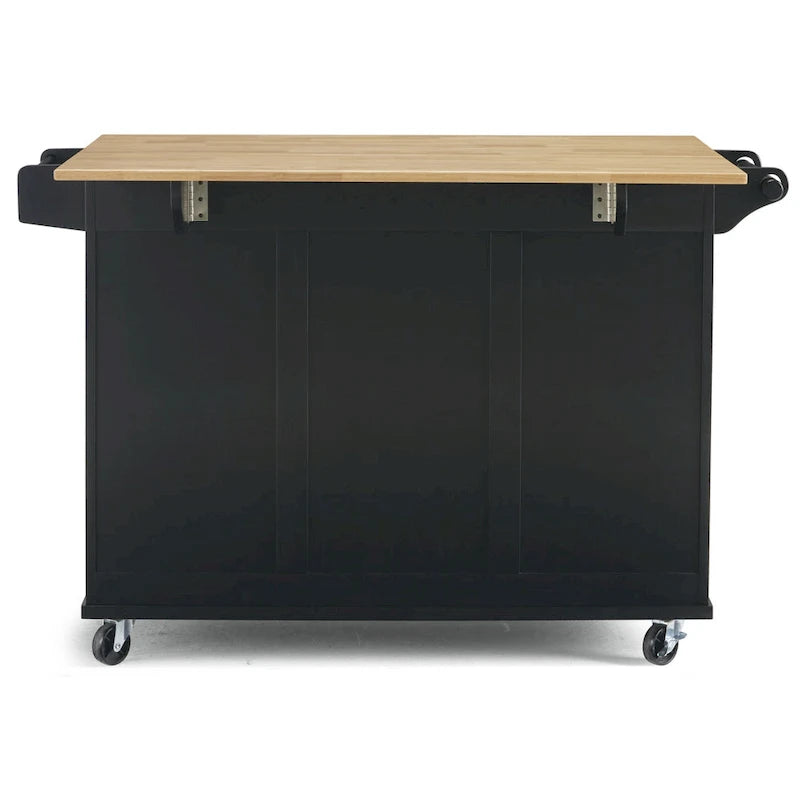 Homestyles Dolly Madison Black Wood Kitchen Cart - N/A