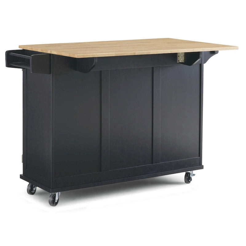 Homestyles Dolly Madison Black Wood Kitchen Cart - N/A