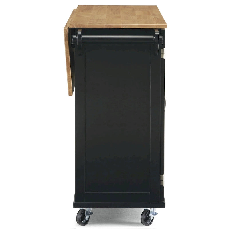 Homestyles Dolly Madison Black Wood Kitchen Cart - N/A