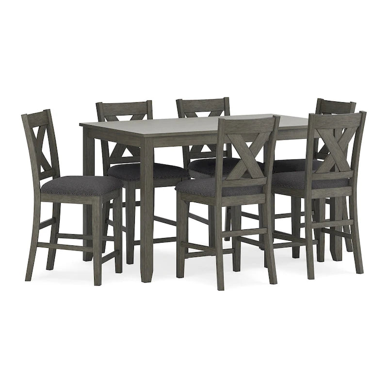 Signature Design by Ashley Caitbrook Gray Counter Height Dining Table and Bar Stools (Set of 7)