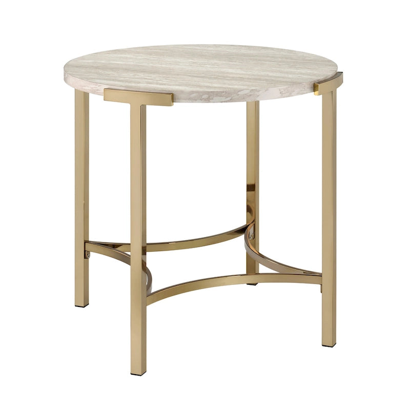 Brickelle Glam 24-inch Faux Marble End Table by Furniture of America