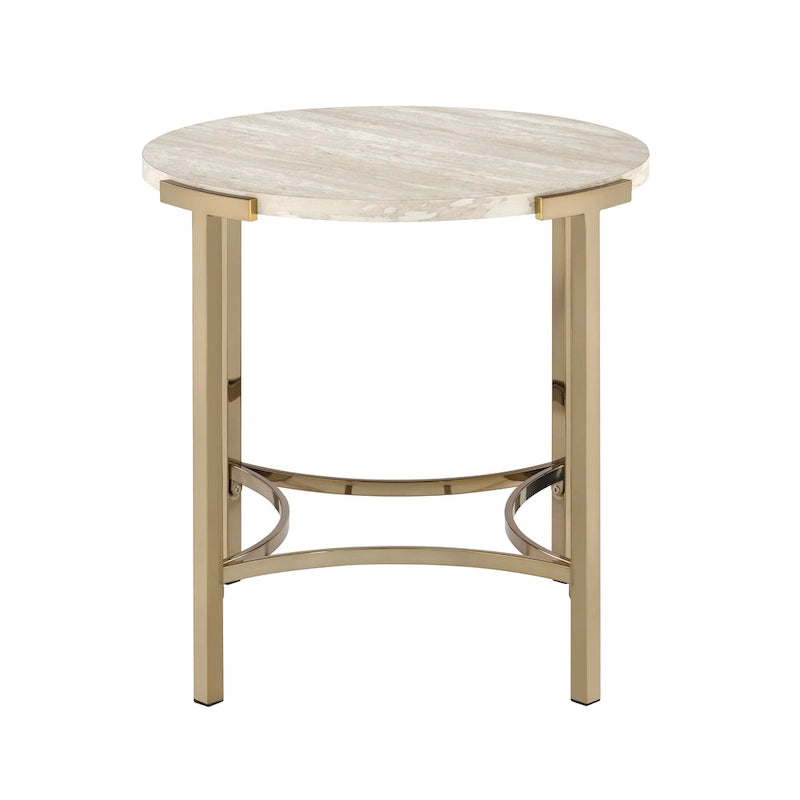Brickelle Glam 24-inch Faux Marble End Table by Furniture of America