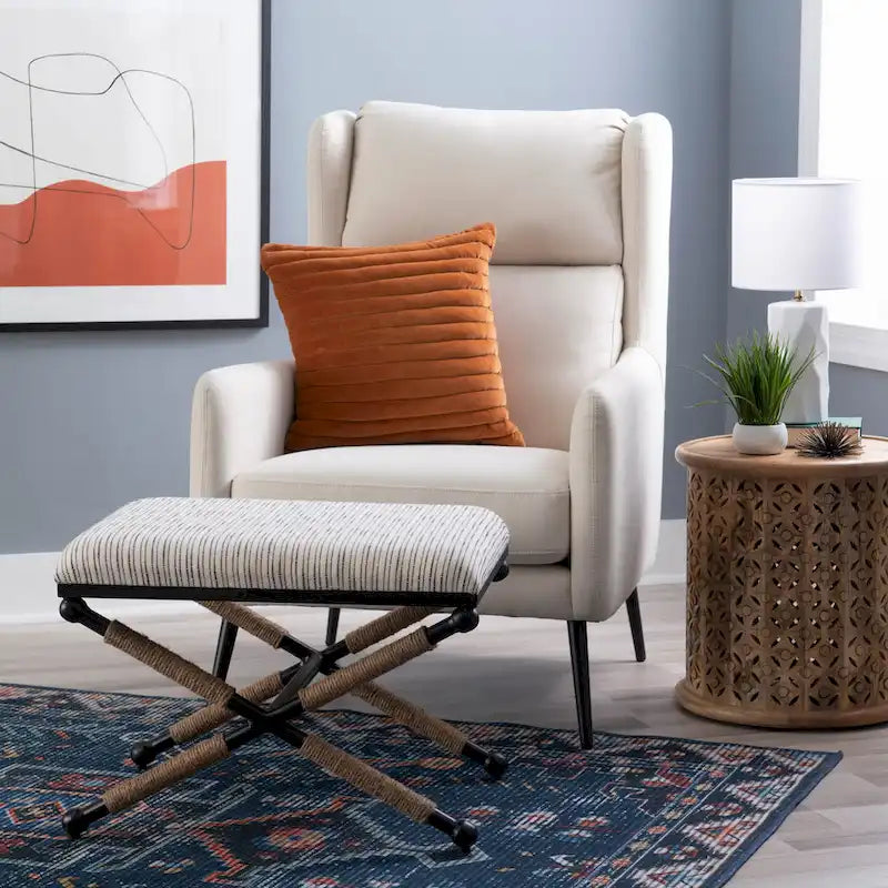 Ella Boho Campaign Accent Stool