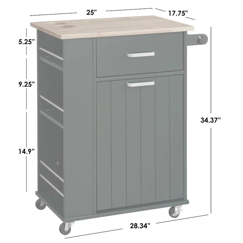 Simple Living Lima Rolling Kitchen Cart