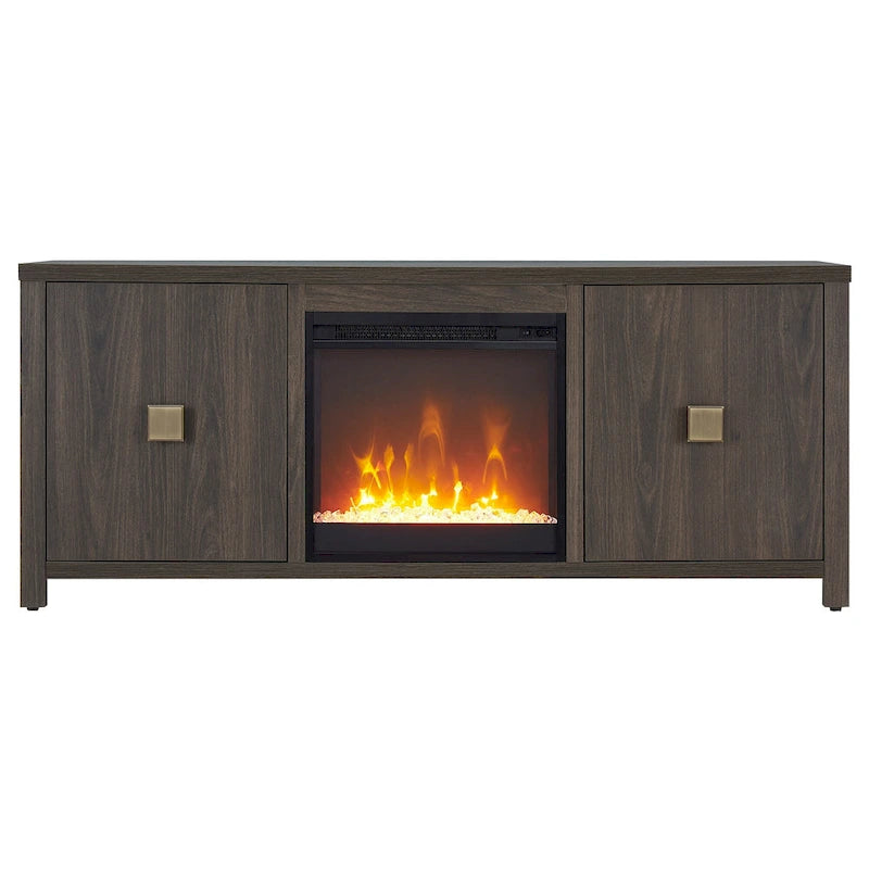 Juniper 58 TV Stand with Crystal Fireplace Insert