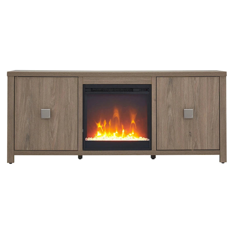 Juniper 58 TV Stand with Crystal Fireplace Insert