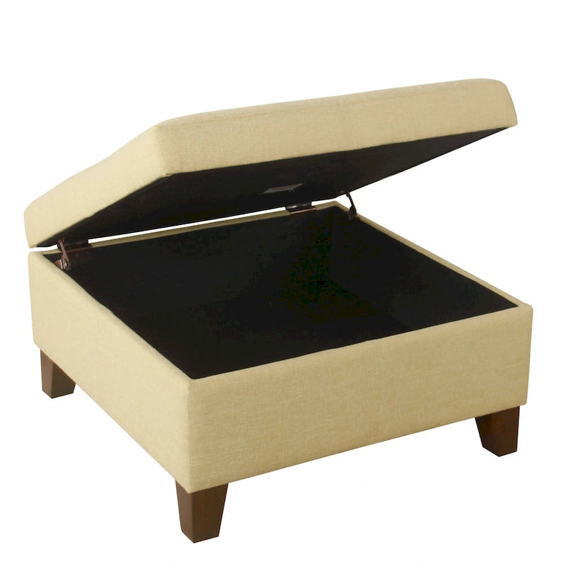HomePop Luxury 28 Inches Square Storage Ottoman