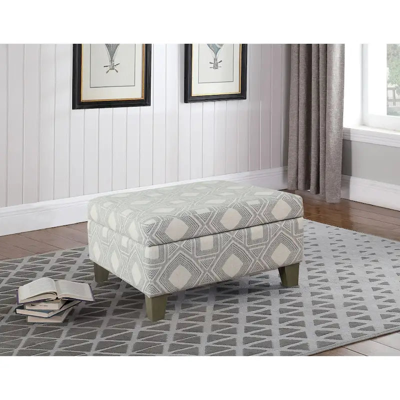 HomePop Luxury 28 Inches Square Storage Ottoman