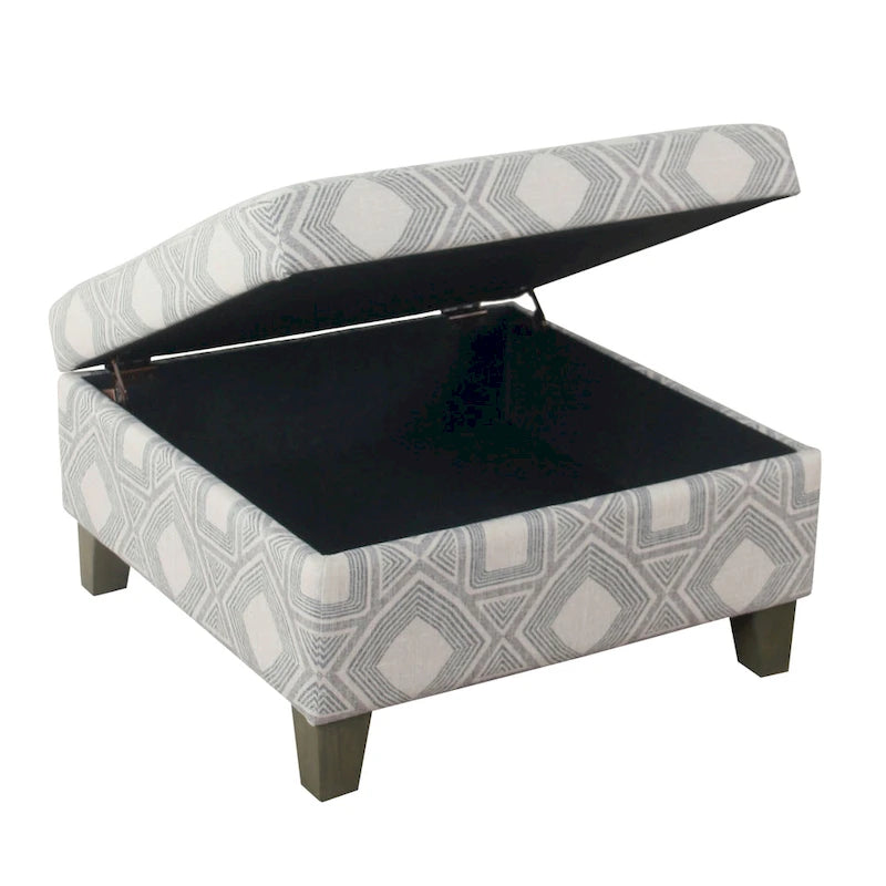 HomePop Luxury 28 Inches Square Storage Ottoman