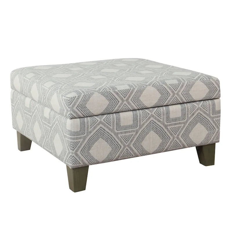 HomePop Luxury 28 Inches Square Storage Ottoman