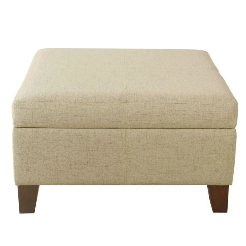 HomePop Luxury 28 Inches Square Storage Ottoman