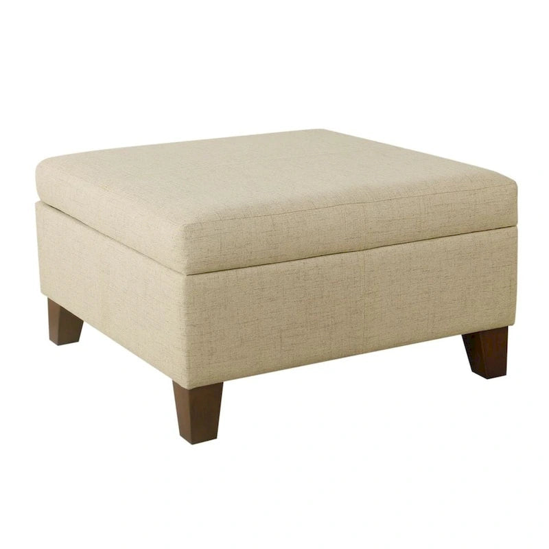 HomePop Luxury 28 Inches Square Storage Ottoman