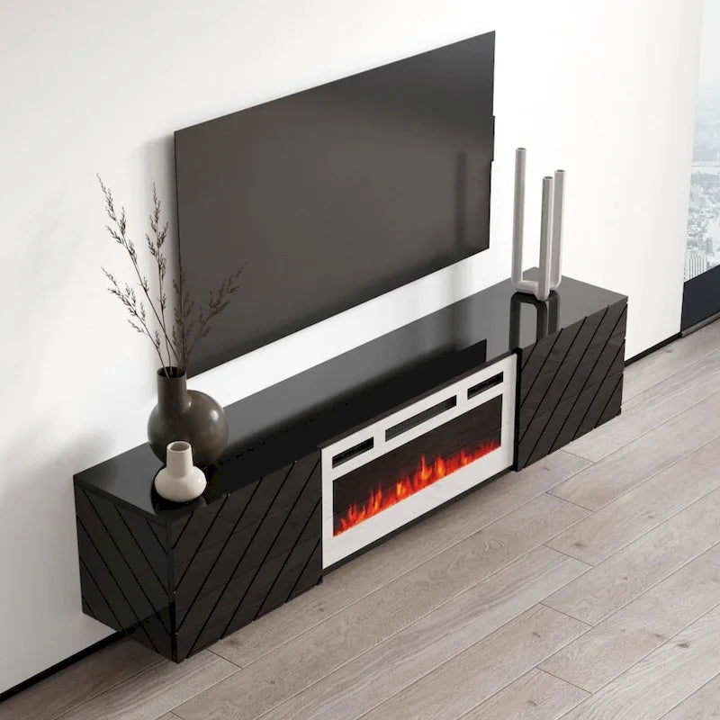 Luxe WH-EF Wall Mounted Electric Fireplace Modern 72 TV Stand