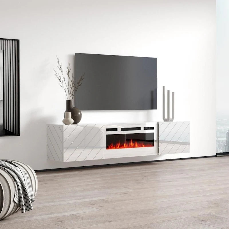 Luxe WH-EF Wall Mounted Electric Fireplace Modern 72 TV Stand