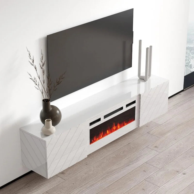 Luxe WH-EF Wall Mounted Electric Fireplace Modern 72 TV Stand