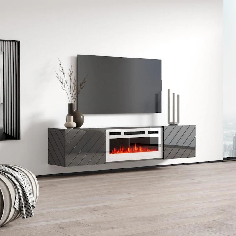 Luxe WH-EF Wall Mounted Electric Fireplace Modern 72 TV Stand