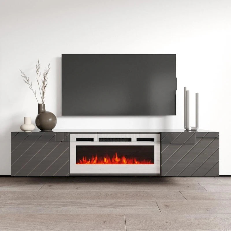 Luxe WH-EF Wall Mounted Electric Fireplace Modern 72 TV Stand