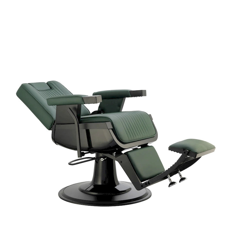 SHERMAN Heavy Duty Barber Chair Reclining Barbershop Styling Chair, Green