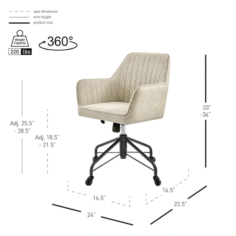 Thompson Fabric Swivel Office Arm Chair