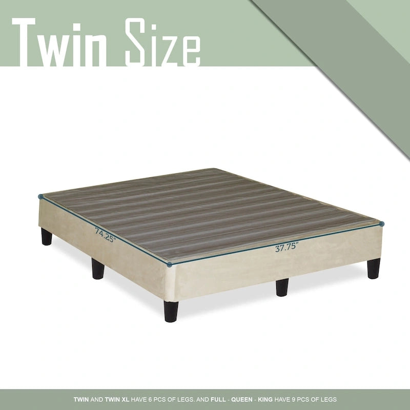 Onetan, 13 Platform Bed for Mattress with Leg, Beige