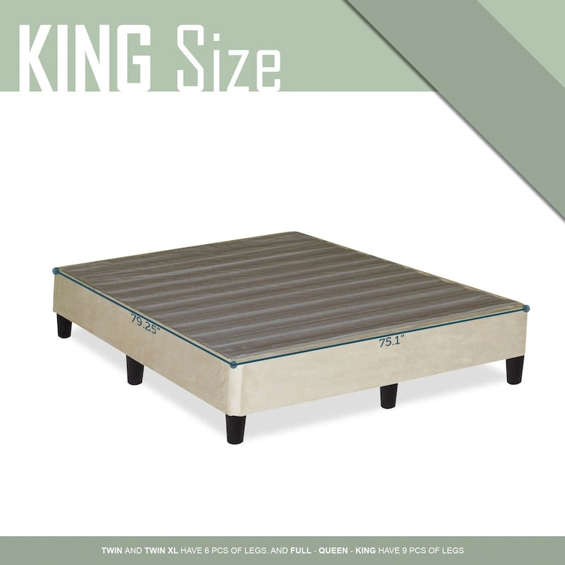 Onetan, 13 Platform Bed for Mattress with Leg, Beige