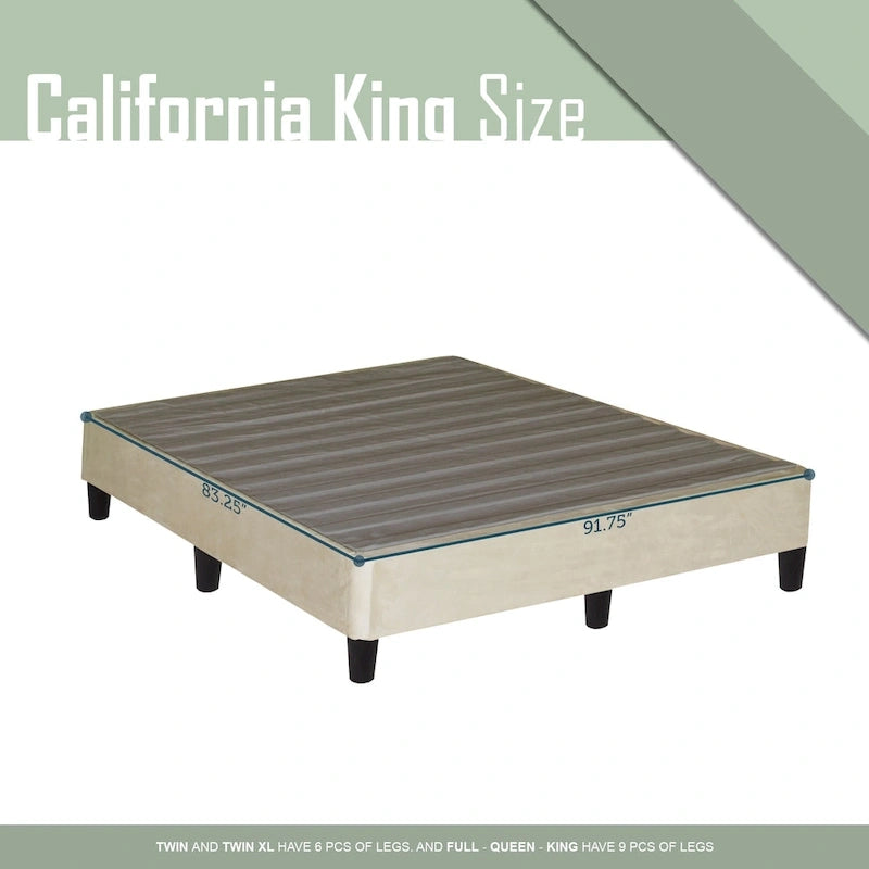 Onetan, 13 Platform Bed for Mattress with Leg, Beige