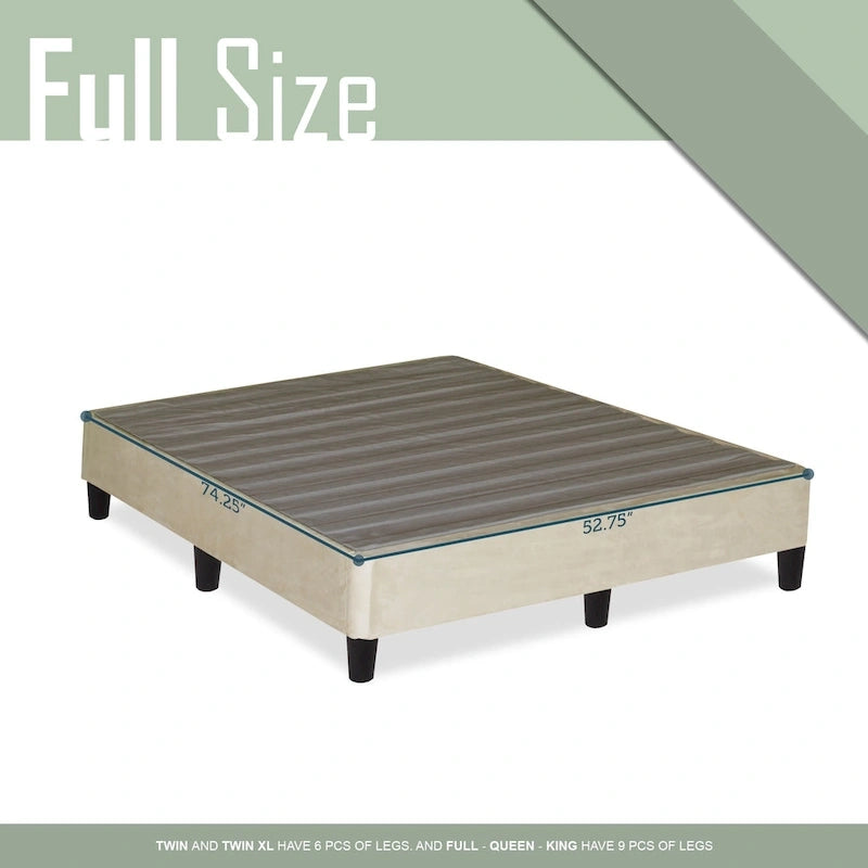 Onetan, 13 Platform Bed for Mattress with Leg, Beige
