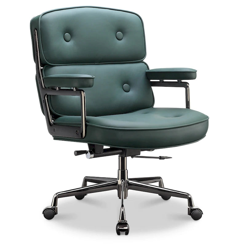 Lobby Lumbar Support Height Adjustable Leather Ergonomic Office Chair