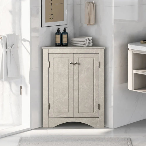 17.2 in. W x 17.2 in. D Triangle Bathroom Storage Cabinet with Adjustable Shelves