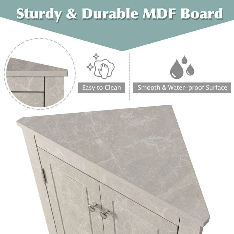 17.2 in. W x 17.2 in. D Triangle Bathroom Storage Cabinet with Adjustable Shelves
