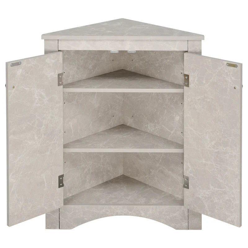 17.2 in. W x 17.2 in. D Triangle Bathroom Storage Cabinet with Adjustable Shelves