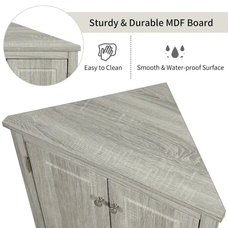 17.2 in. W x 17.2 in. D Triangle Bathroom Storage Cabinet with Adjustable Shelves