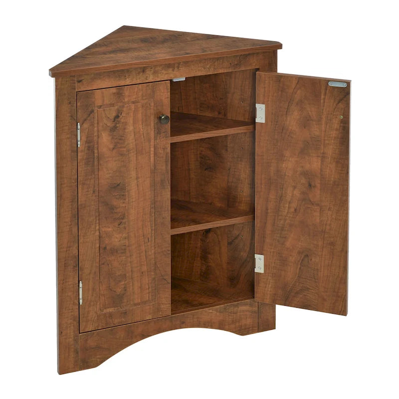 17.2 in. W x 17.2 in. D Triangle Bathroom Storage Cabinet with Adjustable Shelves