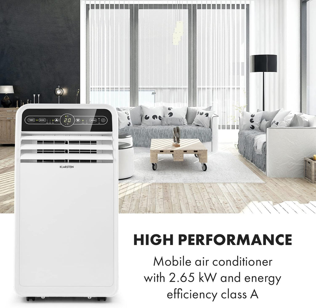 Klarstein Mobile Klimaanlage 9000 BTU 4-in-1 mit Abluftschlauch, Ventilator, Entfeuchter