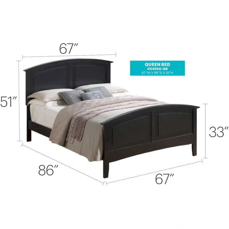 Hammond Queen Panel Bed with Curved Top Rail