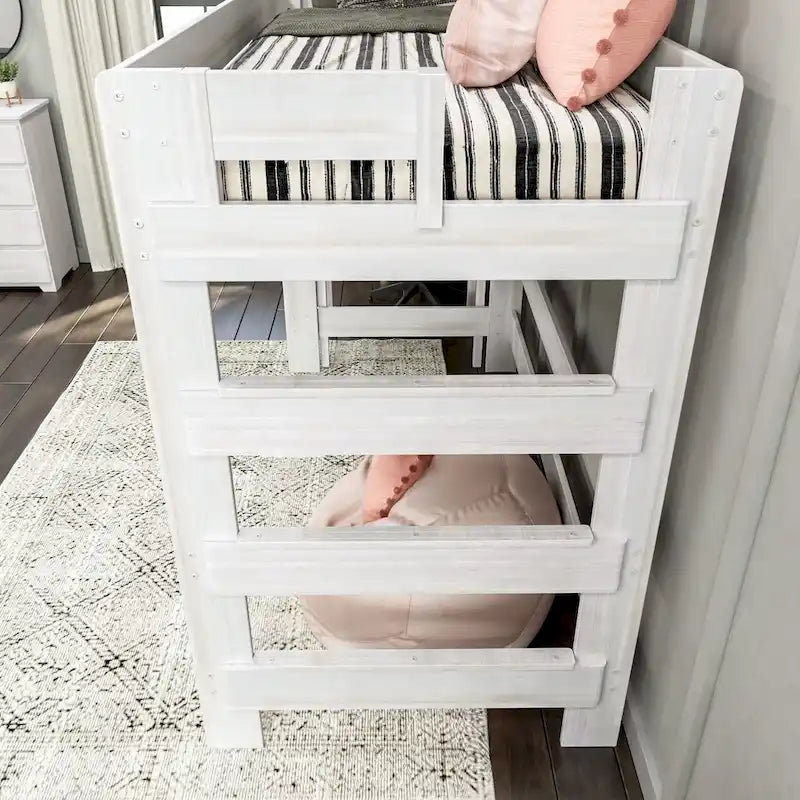 Max and Lily Farmhouse Twin-Size High Loft Bed with Desk